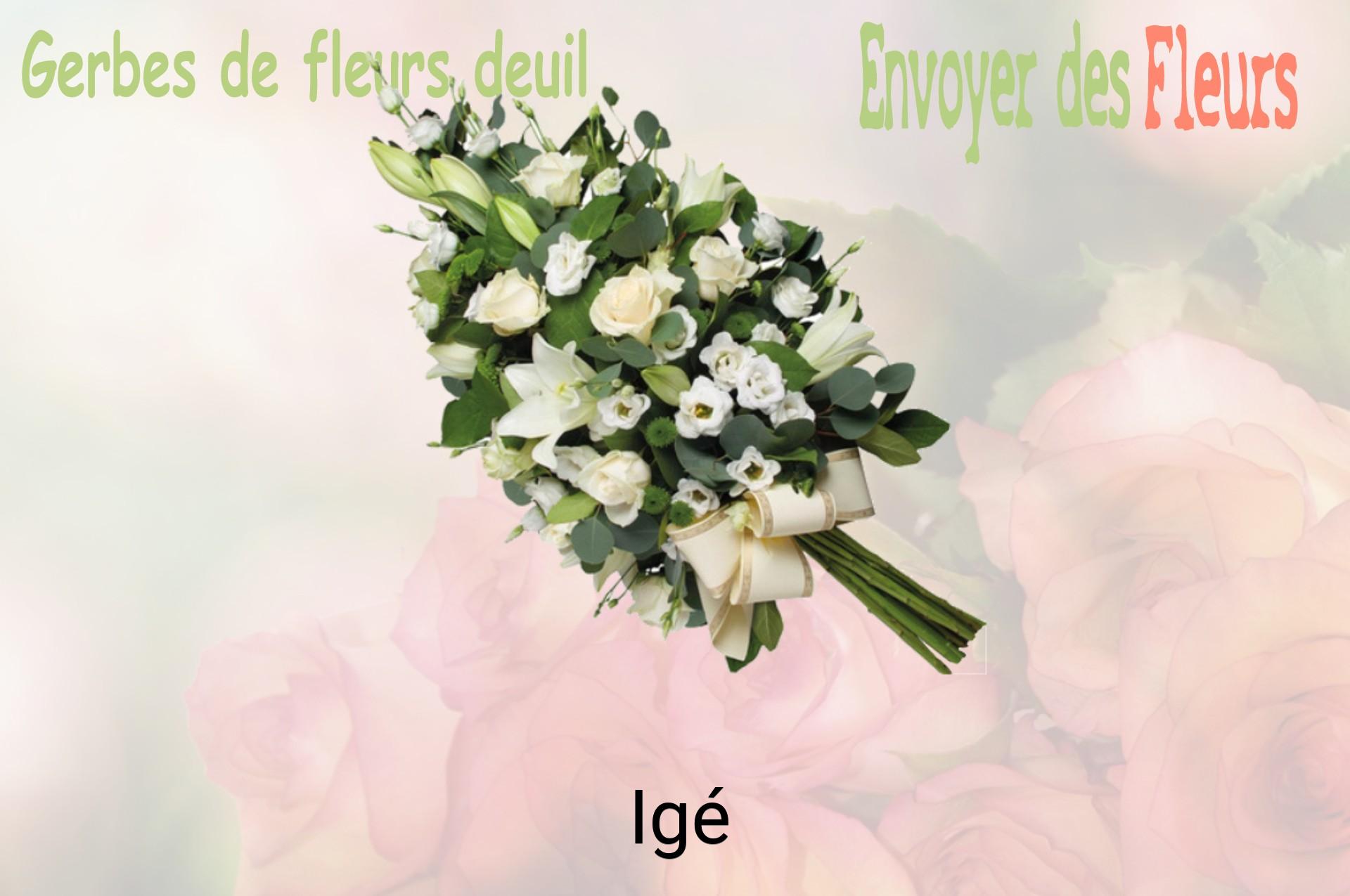 Gerbe de fleurs de deuil livrée à Igé